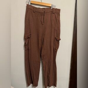 House of Harlow 1960 Rust-Brown Cargo Joggers